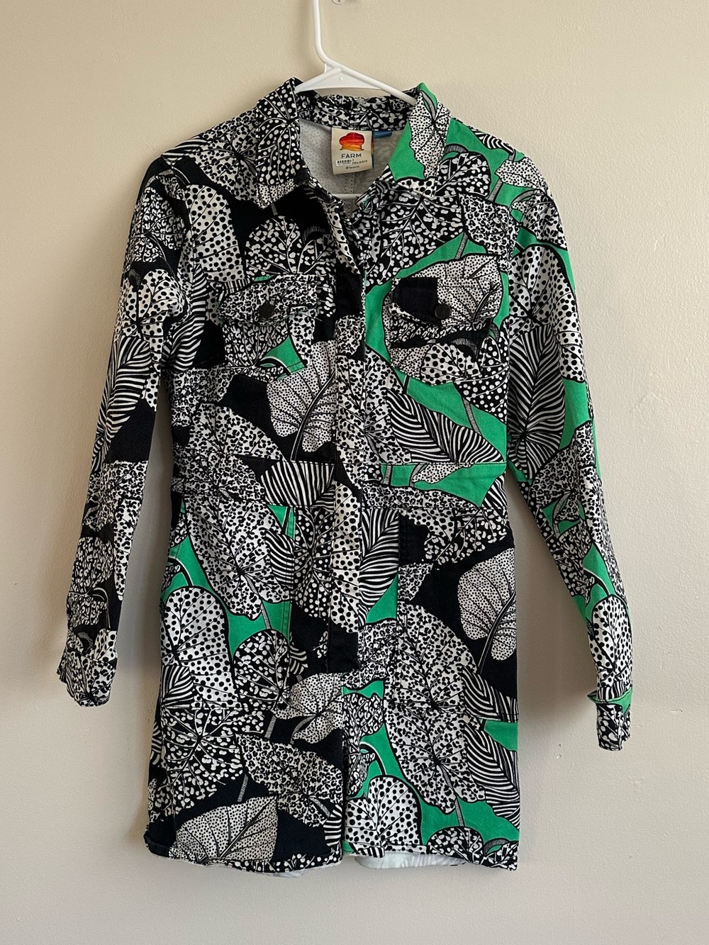 FARM Rio Foliage Printed Romper Size XS